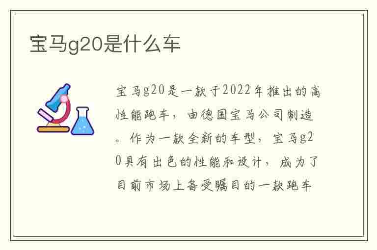 宝马g20是什么车(宝马g20是什么车型)