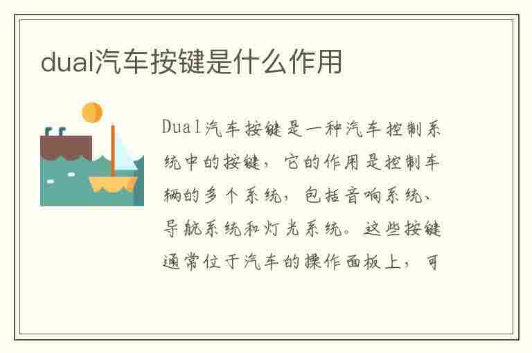 dual汽车按键是什么作用