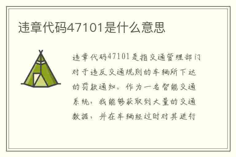 违章代码47101是什么意思(违章代码47101是什么意思啊)