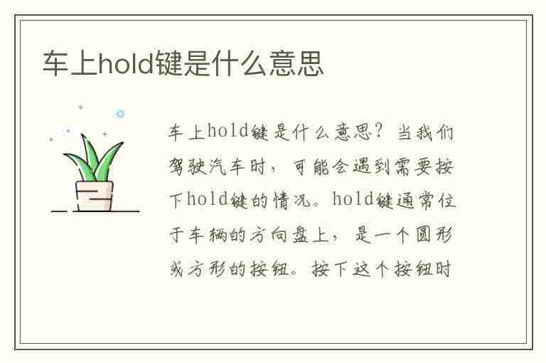 车上hold键是什么意思(车上hold键是什么意思啊)