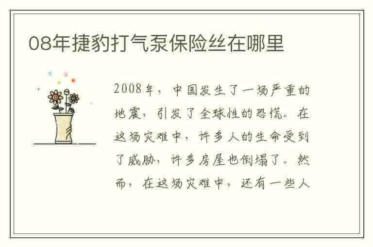 08年捷豹打气泵保险丝在哪里(08年捷豹打气泵保险丝在哪里)