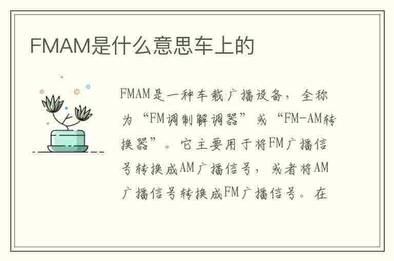 FMAM是什么意思车上的(汽车上的蓝牙是哪个键)