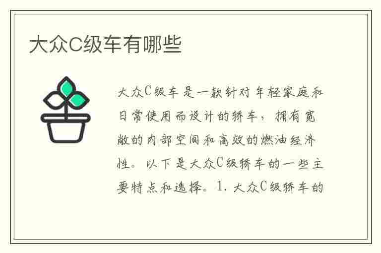 大众C级车有哪些(大众c级车有哪些品牌)