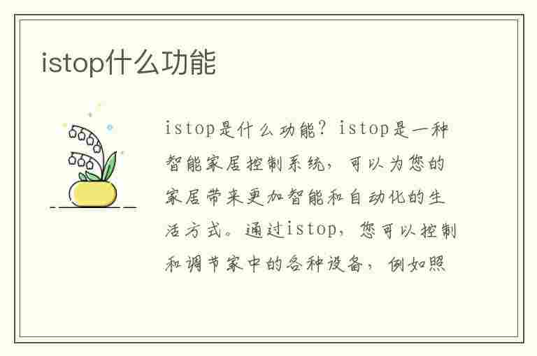 istop什么功能(istop什么功能怎么关闭)