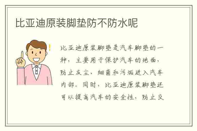 比亚迪原装脚垫防不防水呢(比亚迪原装脚垫防不防水呢视频)