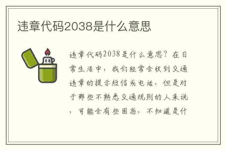 违章代码2038是什么意思(违章代码2038是什么意思啊)