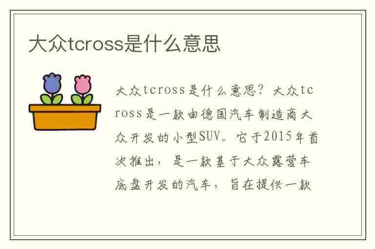 大众tcross是什么意思