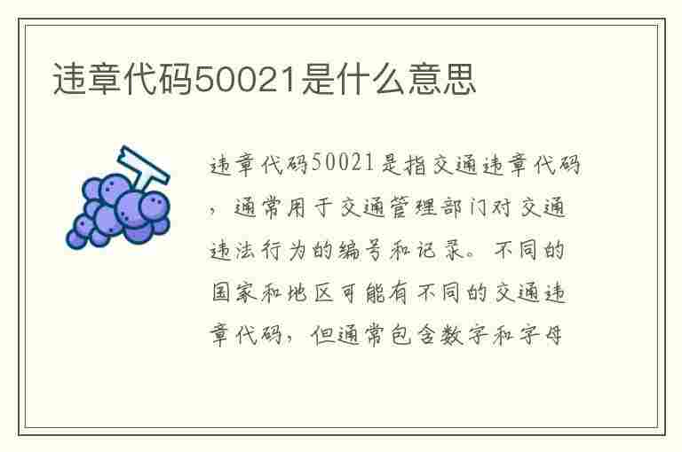 违章代码50021是什么意思