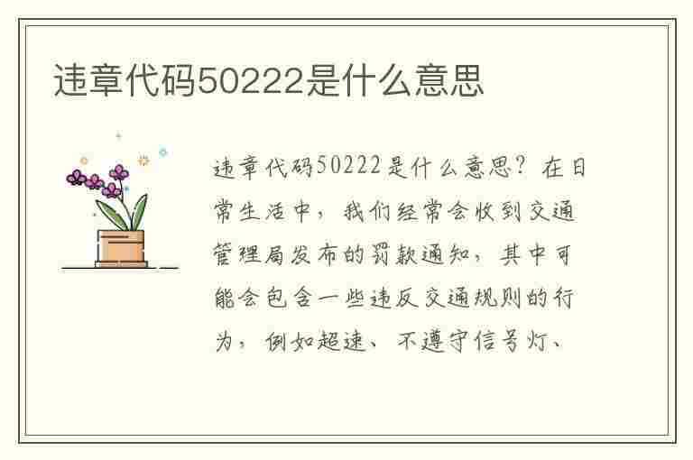 违章代码50222是什么意思