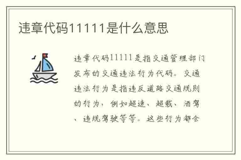 违章代码11111是什么意思(违章代码11111是什么意思啊)