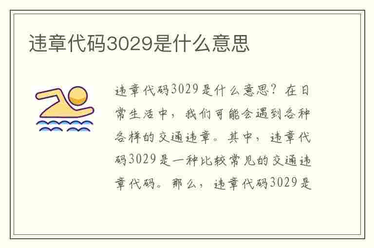 违章代码3029是什么意思(违章代码3029是什么意思啊)