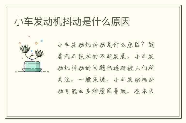 小车发动机抖动是什么原因(小车发动机抖动是什么原因造成的)