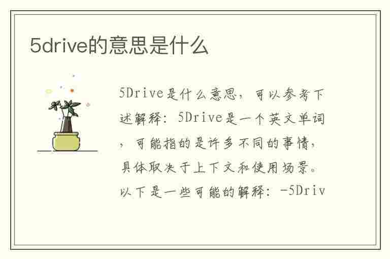 5drive的意思是什么(five什么意思)