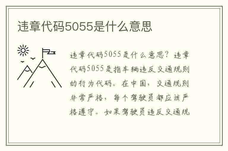 违章代码5055是什么意思(违章代码5055是什么意思啊)