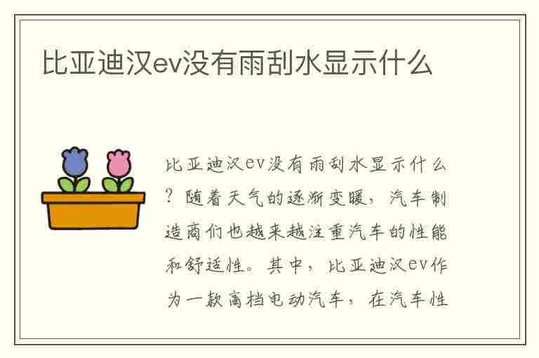 比亚迪汉ev没有雨刮水显示什么