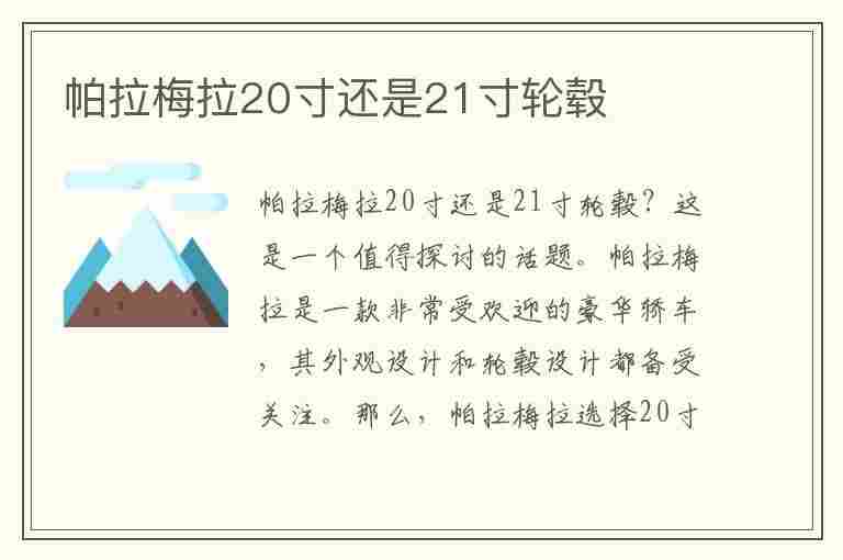 帕拉梅拉20寸还是21寸轮毂(帕拉梅拉20寸还是21寸轮毂好看)