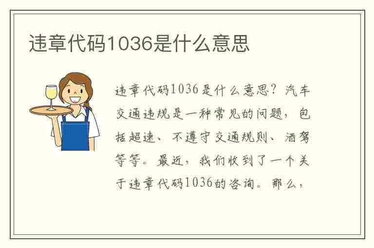 违章代码1036是什么意思(违章代码1036是什么意思啊)