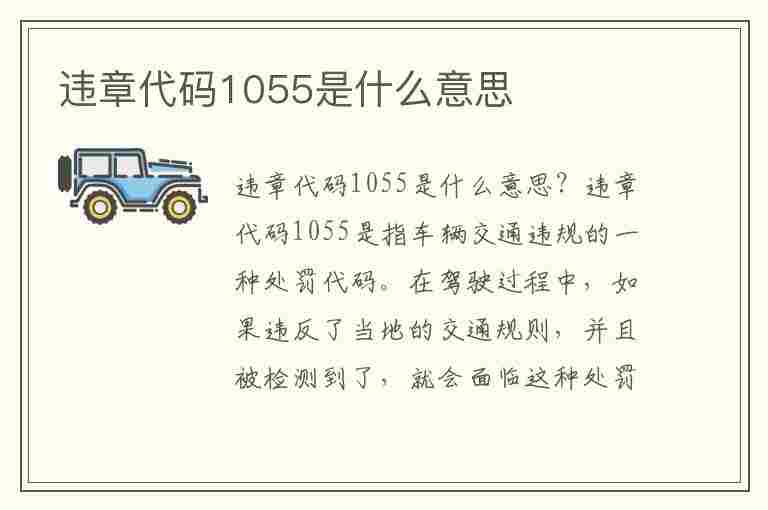 违章代码1055是什么意思