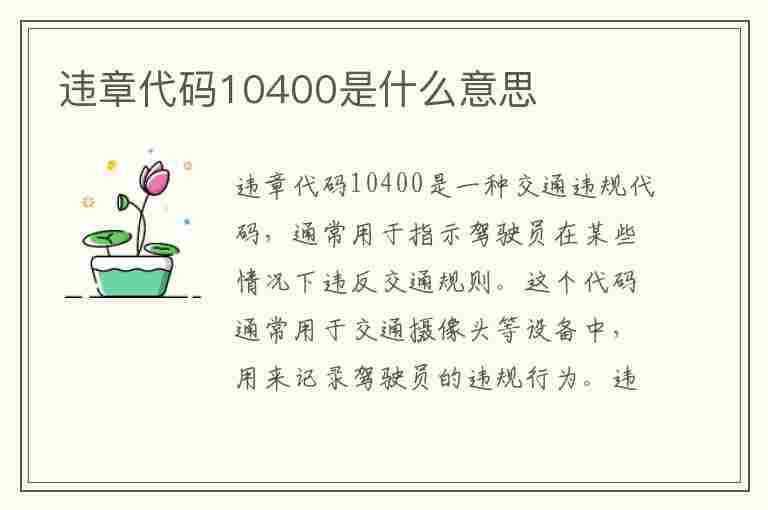 违章代码10400是什么意思