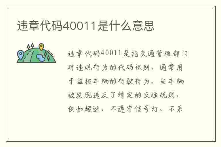 违章代码40011是什么意思