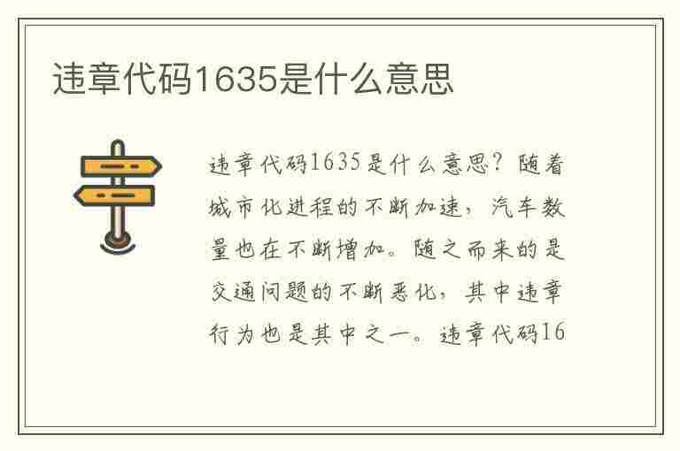 违章代码1635是什么意思(违章代码1635是什么意思啊)