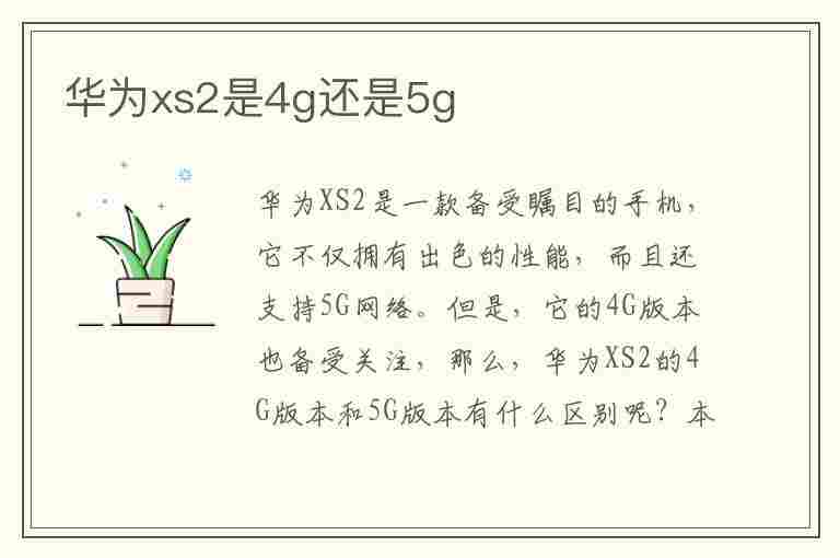 华为xs2是4g还是5g(华为x3是5g手机吗?)