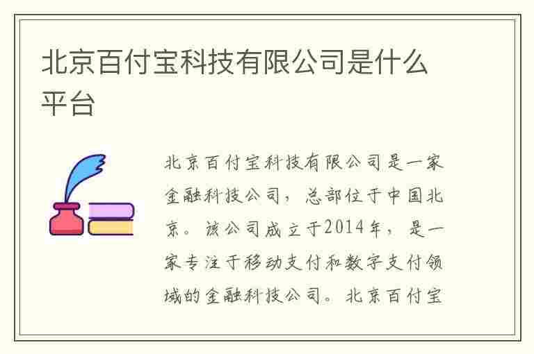 北京百付宝科技有限公司是什么平台