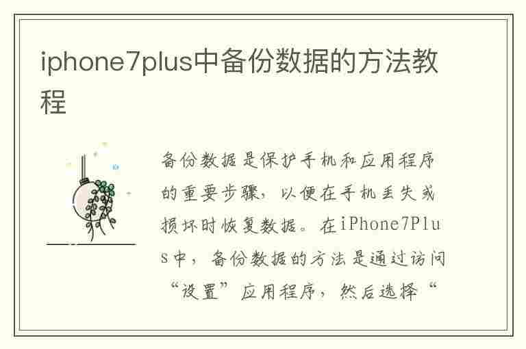 iphone7plus中备份数据的方法教程