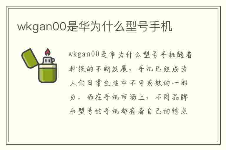 wkgan00是华为什么型号手机