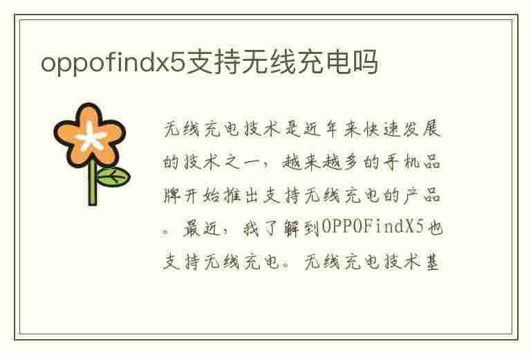 oppofindx5支持无线充电吗