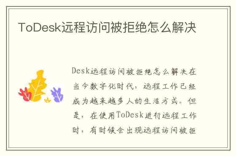 ToDesk远程访问被拒绝怎么解决