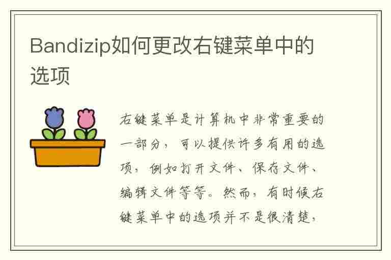 Bandizip如何更改右键菜单中的选项