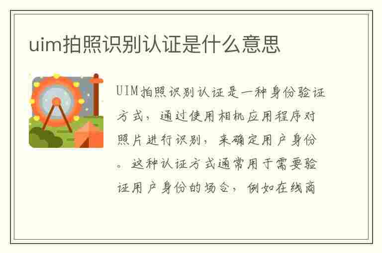 uim拍照识别认证是什么意思