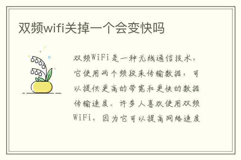 双频wifi关掉一个会变快吗