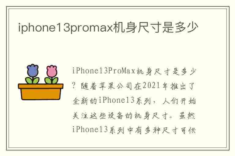 iphone13promax机身尺寸是多少