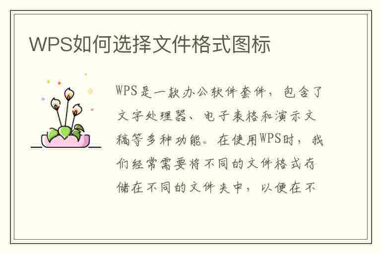 WPS如何选择文件格式图标