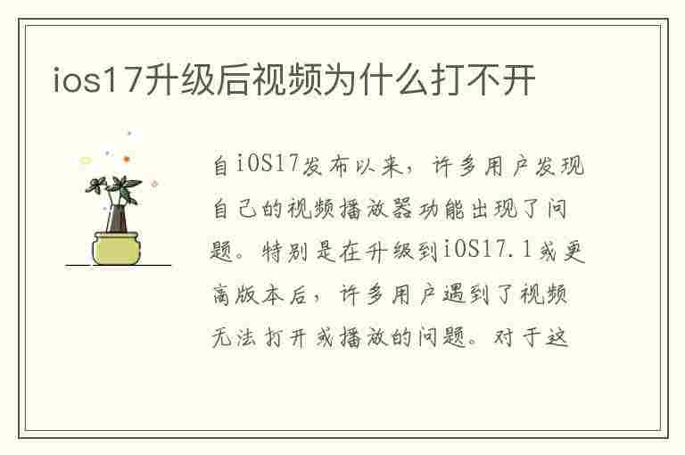 ios17升级后视频为什么打不开