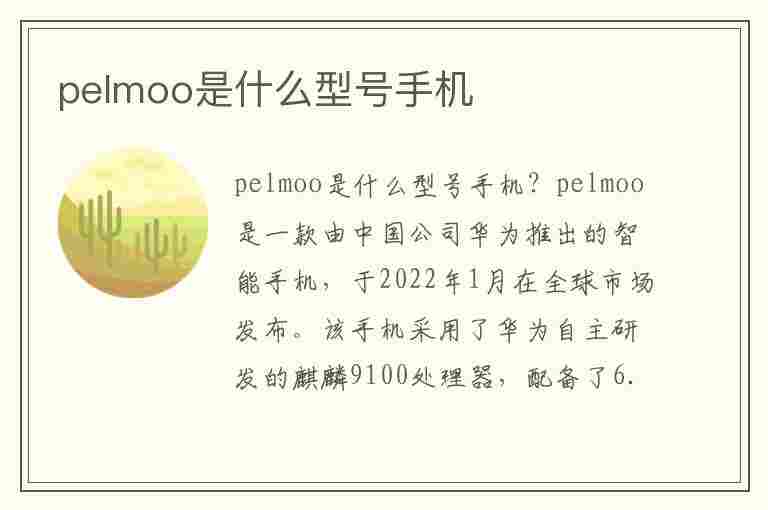 pelmoo是什么型号手机