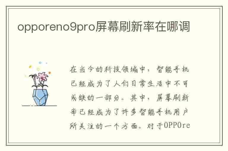 opporeno9pro屏幕刷新率在哪调