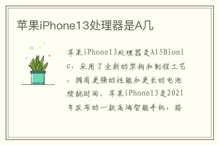 苹果iPhone13处理器是A几