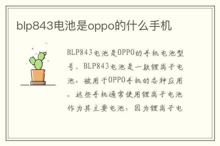 blp843电池是oppo的什么手机