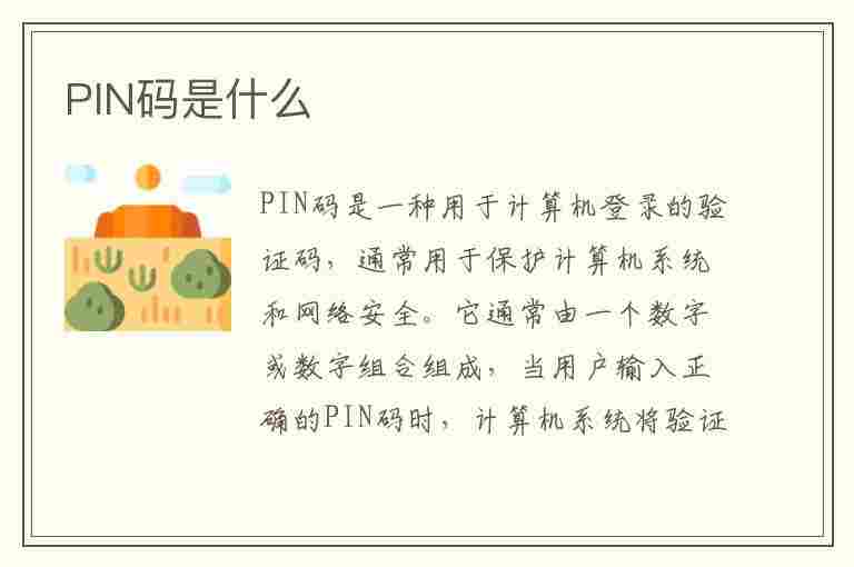 PIN码是什么(pin码是什么意思)