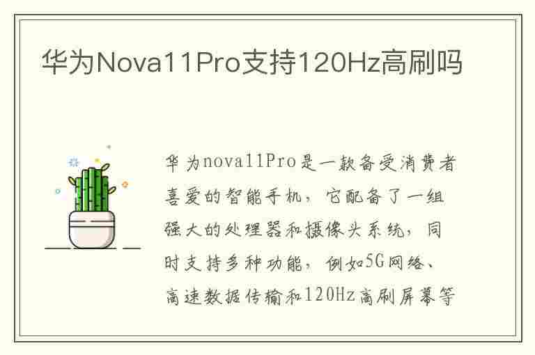 华为Nova11Pro支持120Hz高刷吗