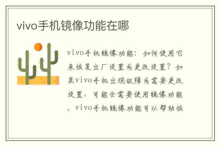 vivo手机镜像功能在哪(vivo手机镜像功能在哪里设置)