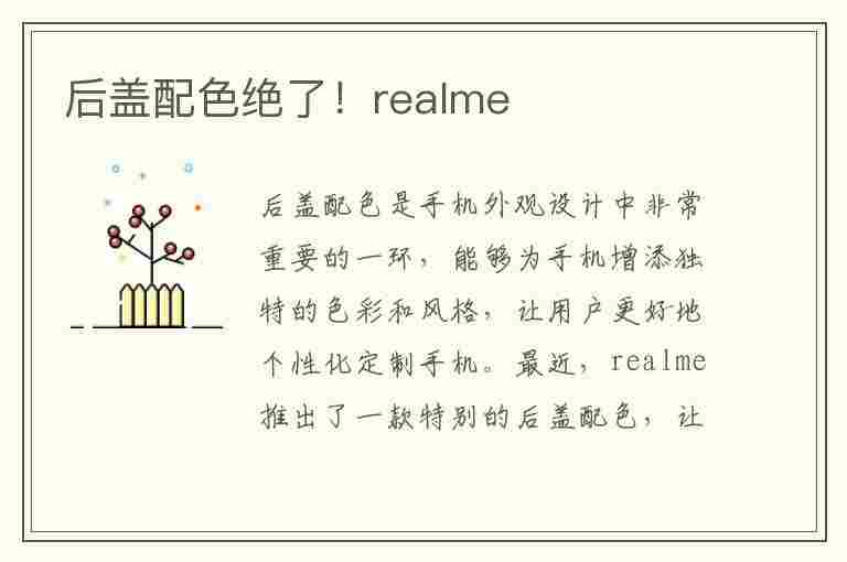 后盖配色绝了！realme(realme后盖什么材质)