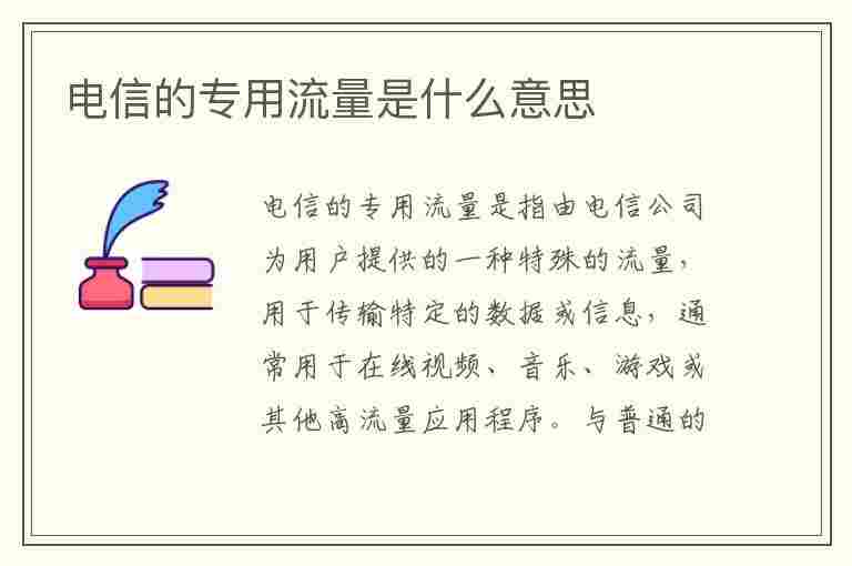 电信的专用流量是什么意思(中国电信的专用流量是什么意思)