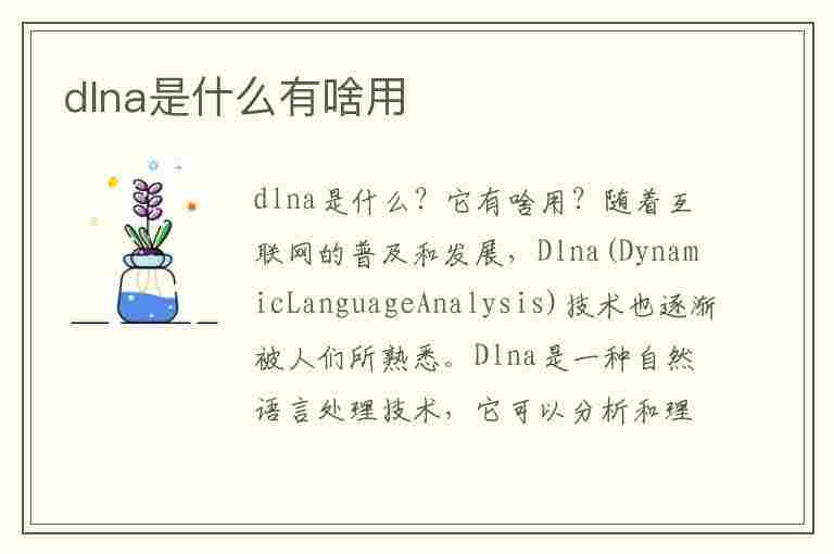 dlna是什么有啥用(dlna是什么功能怎么使用)