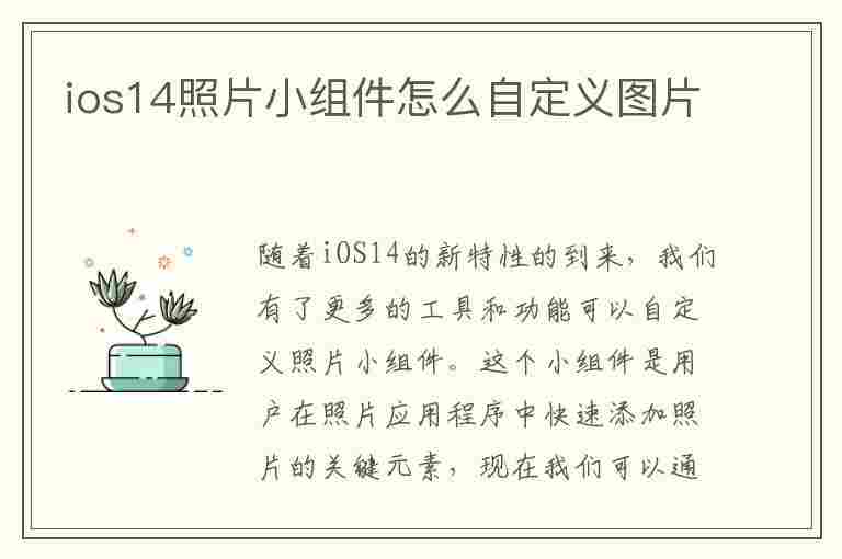 ios14照片小组件怎么自定义图片