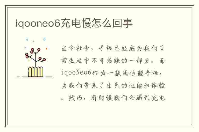 iqooneo6充电慢怎么回事