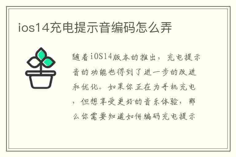 ios14充电提示音编码怎么弄